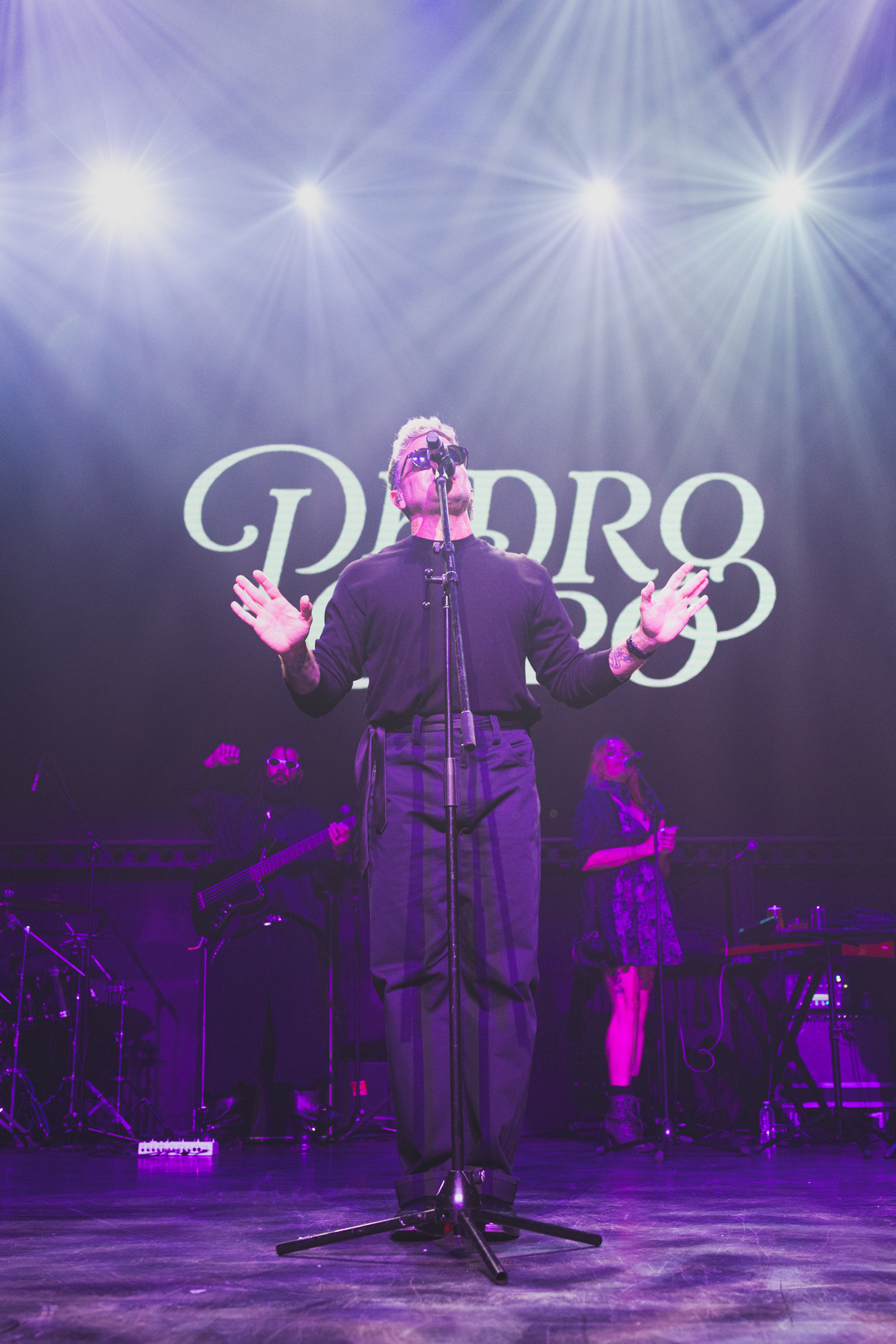 Live entertainment photography of Pedro Capo performing at a private Mastercard event in Miami Beach with 360-degree stage perspectives.