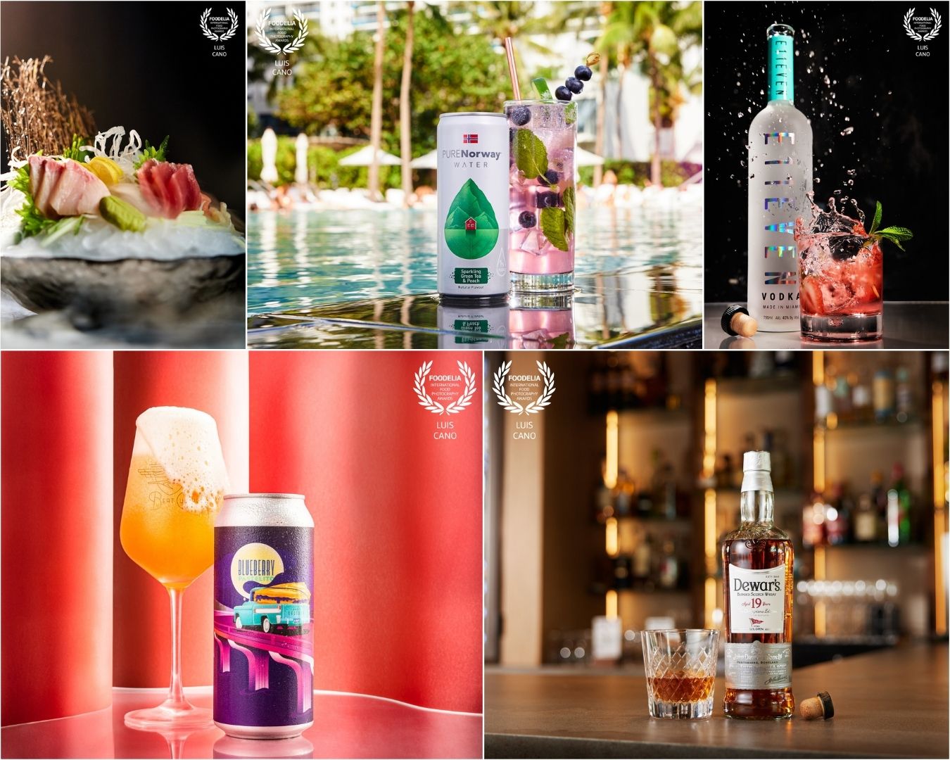 Award-winning food and gastronomic photography recognized internationally for technical excellence.