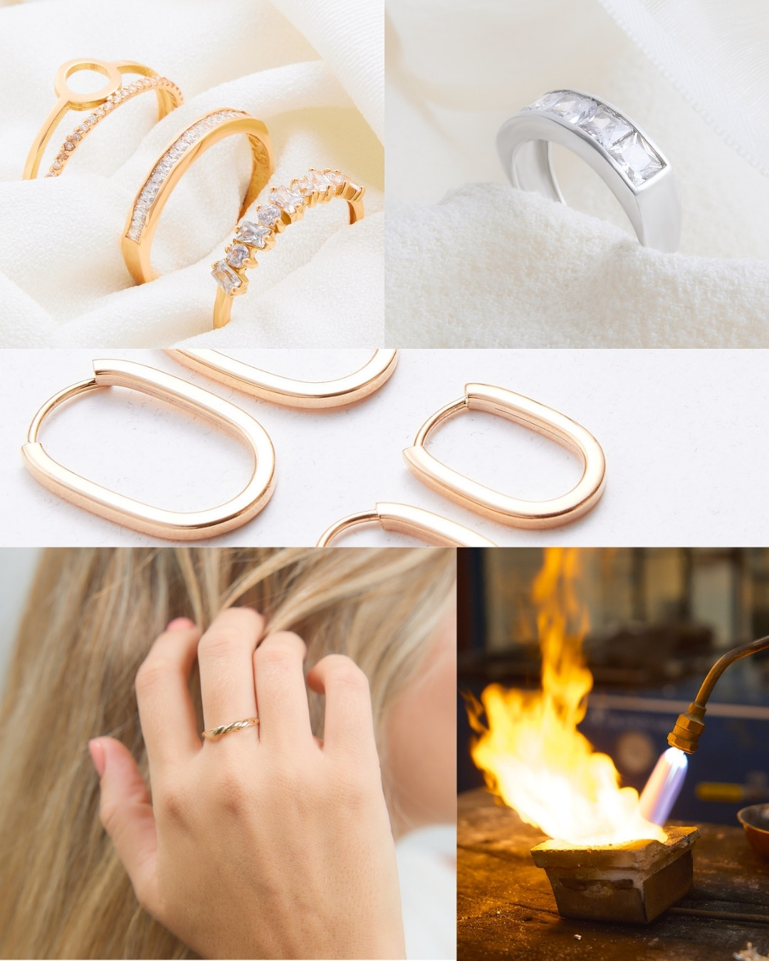 Luxury jewelry brand visual tracking handcrafted artisan workshop production and final gold and silver product photography by Luis Cano.