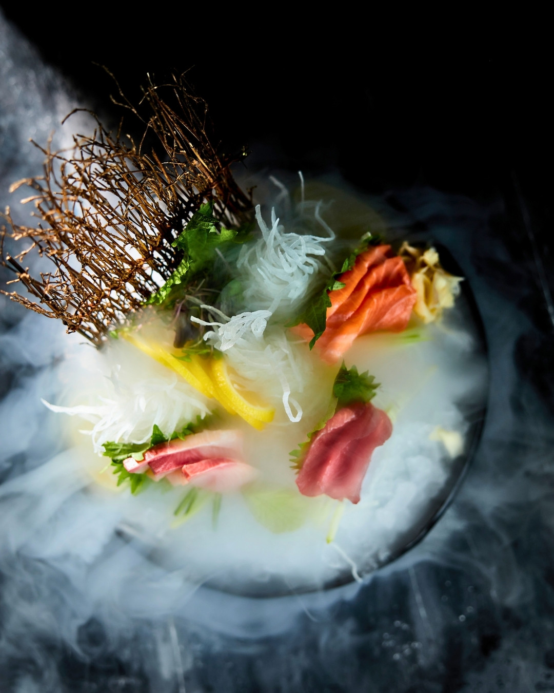 Close-up macro food photography of a gourmet culinary dish for high-end restaurant advertising and commercial hospitality assets.