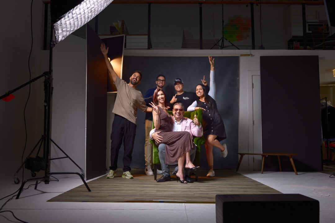 uis Cano leading a commercial advertising photoshoot with high-end lighting and professional art direction in Miami.