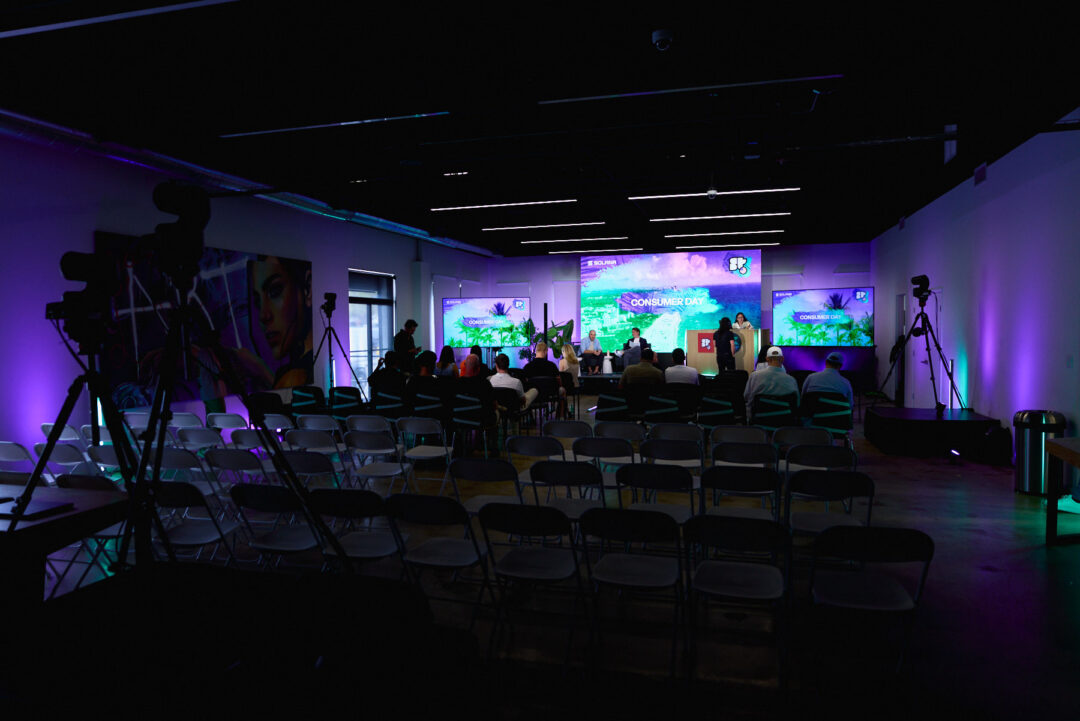 Exclusive pre-event coverage for Solana Miami, focusing on high-level executive networking, private atmosphere, and premium brand storytelling by Luis Cano. High-energy crowd vibes and lifestyle photography at Solana tech conference in Miami.