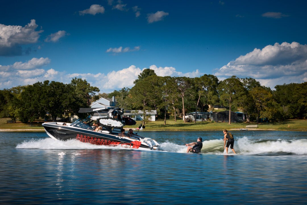 Action and documentary visual production for the Wake for Warriors (W4W) foundation. Capturing wounded veterans and their families experiencing therapeutic water sports, wakeboarding, and wake surfing as pathways to emotional and physical healing. Shot by Luis Cano. High-speed action sports photography of wounded veterans wake surfing at a Wake for Warriors therapeutic event, shot by Luis Cano.